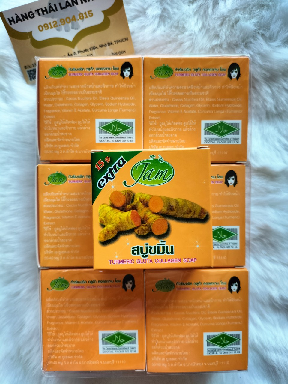 3 cục Xà Bông Nghệ Thái lan Jam