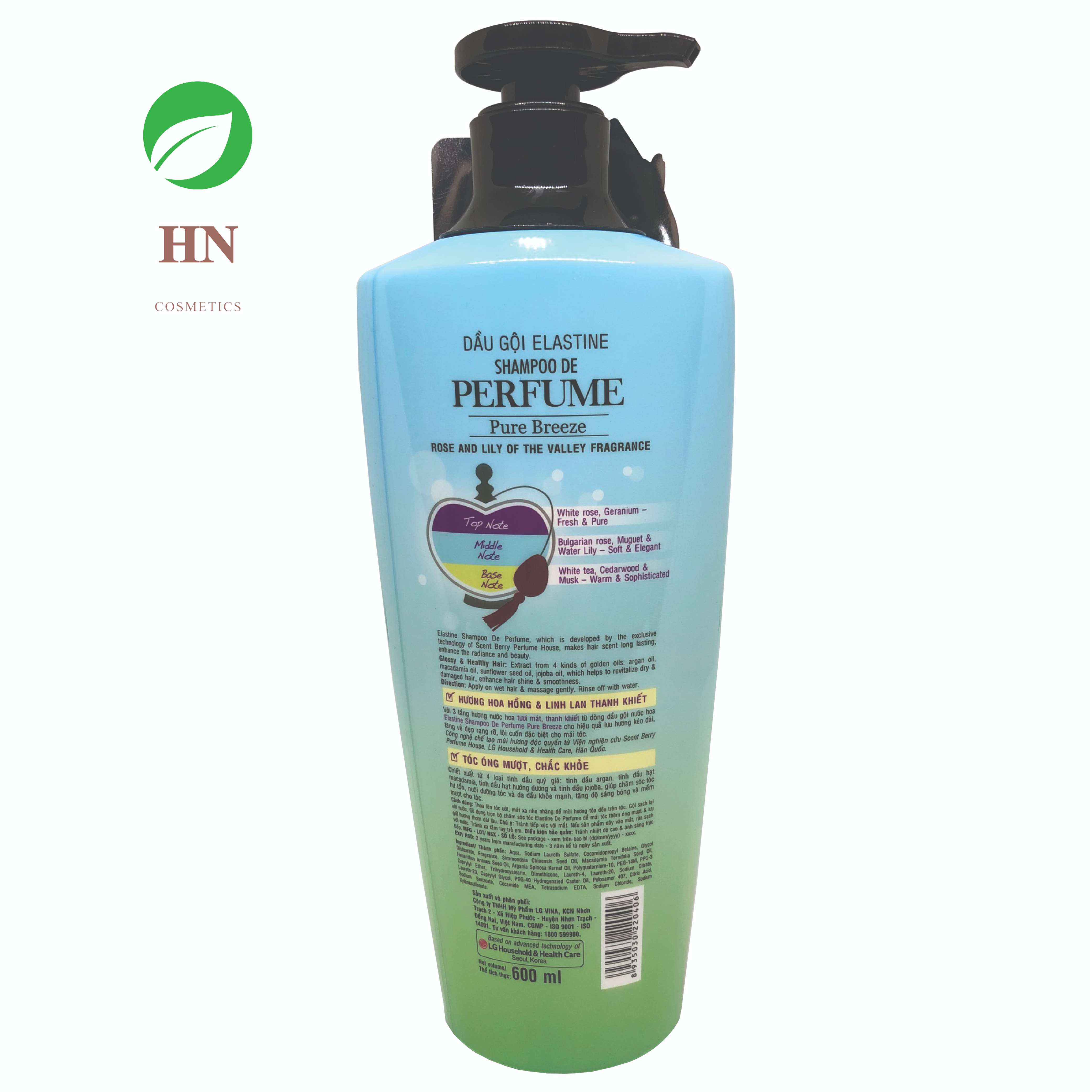 Dầu gội nước hoa Elastine Pure Breeze 600ml - HN COSMETICS