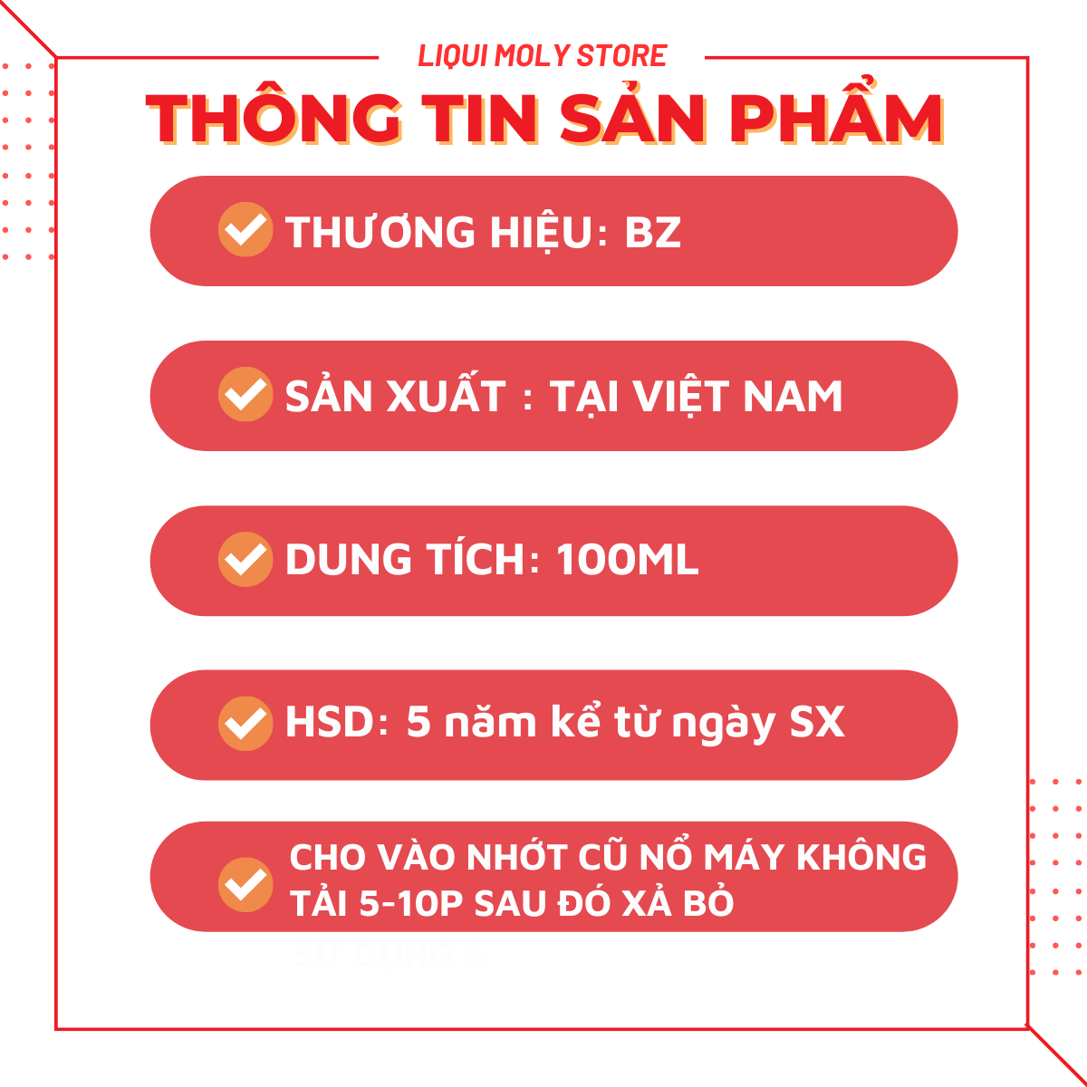 Súc Rửa Động Cơ BZ Engine Flush 100ML