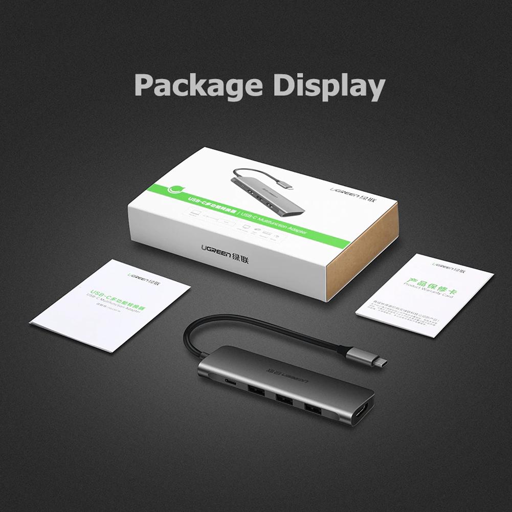 Cáp USB Type C to HDMI,USB C, USB 3.0 chia 3 cổng Ugreen 50209