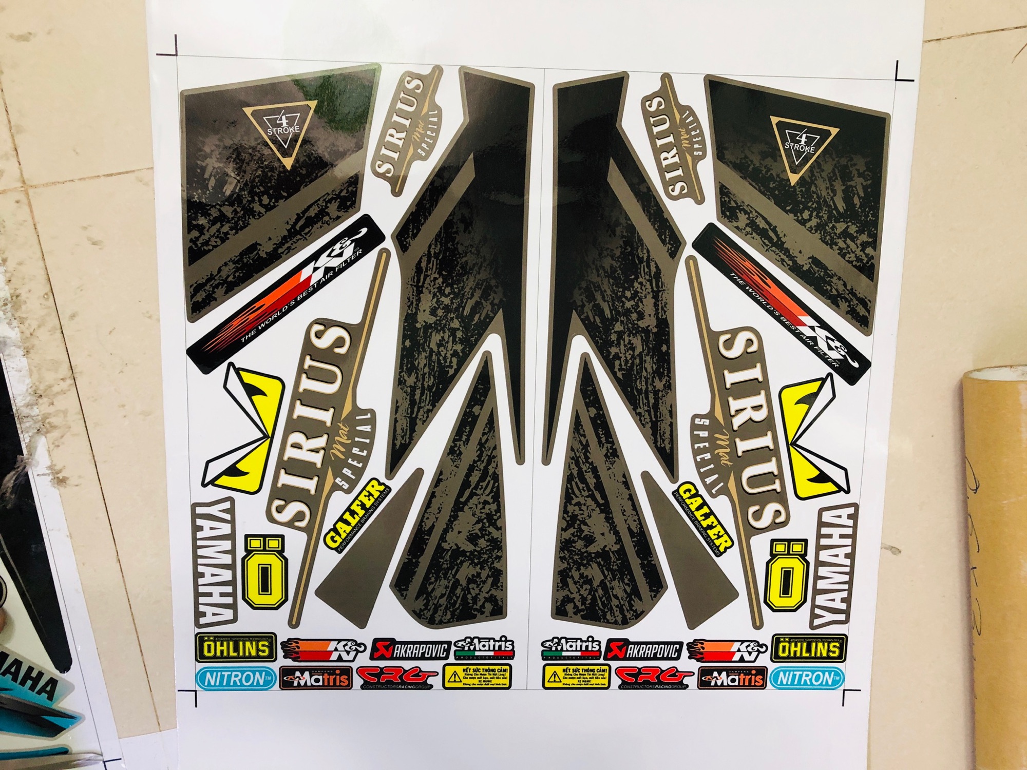 Tem rời Sirius thường 2018 in decal