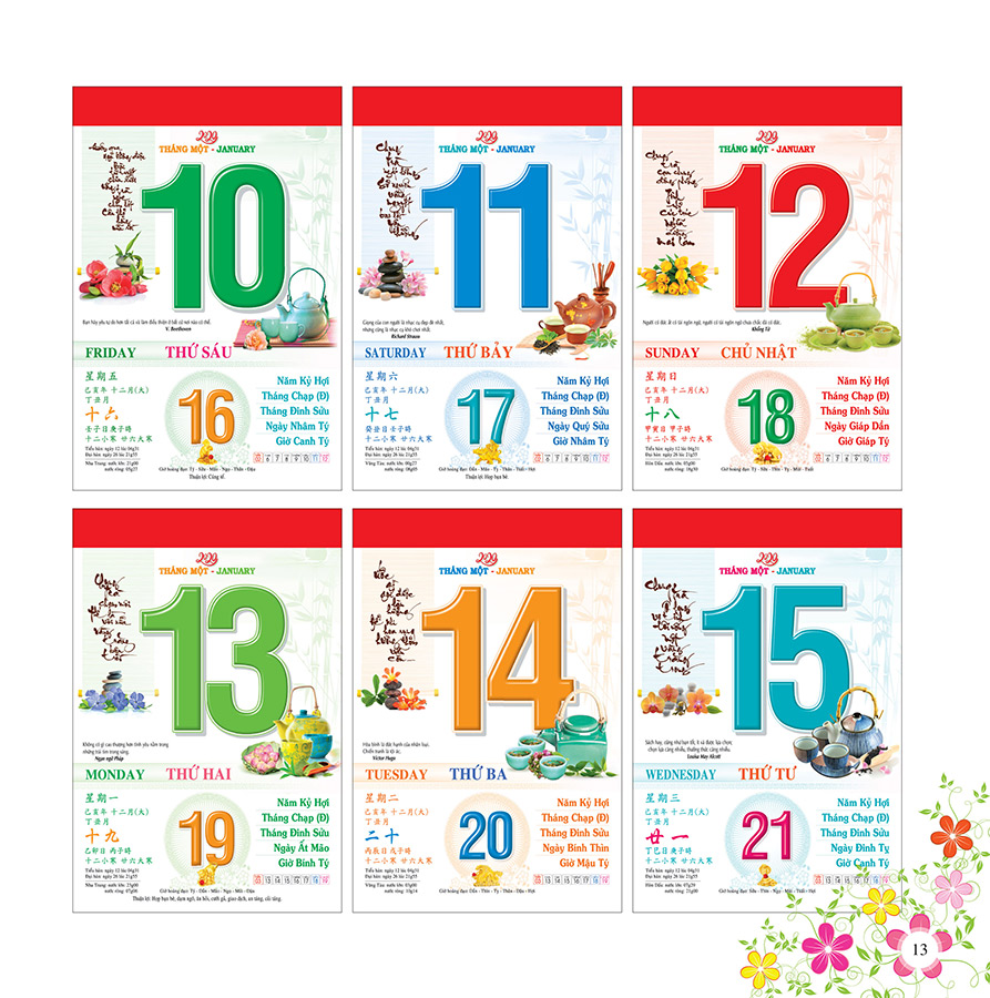 [HCM]Lịch blóc 2021 (14x20cm) - Lịch treo tường - Lịch năm 2021