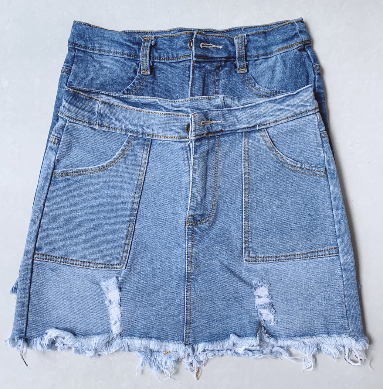 [HCM]Chân váy jean co giãn nhẹ size M L XL (2 màu)