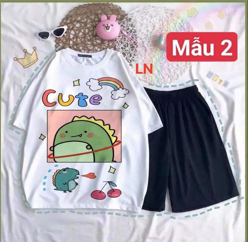 SET ÁO KÈM QUẦN ĐÙI IN HÌNH DỄ THƯƠNG