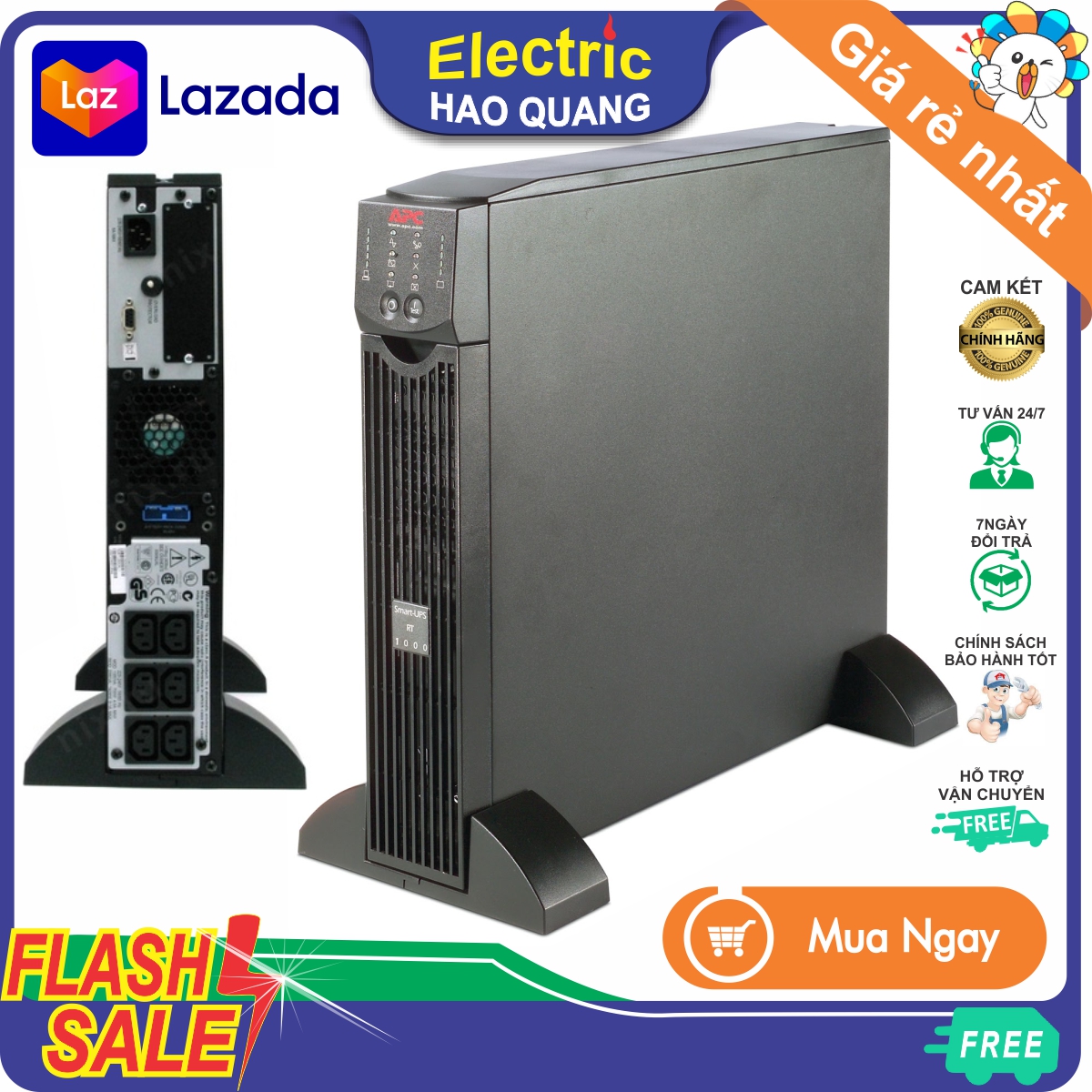 Bộ lưu điện apc smart-ups rt 1000va sin chuẩn 220v 700w