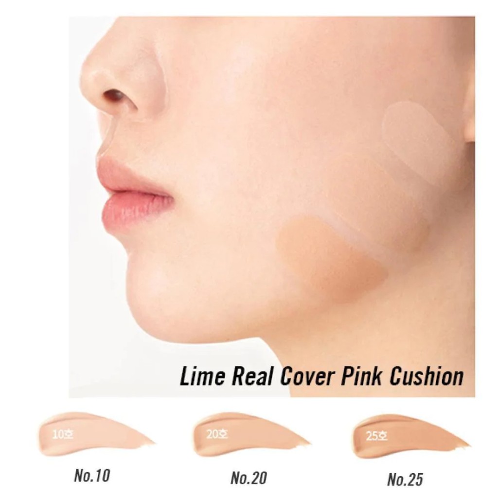 Phấn nước Lime Real Cover Pink Cushion SPF50+ PA+++ (Da dầu, da hỗn hợp)