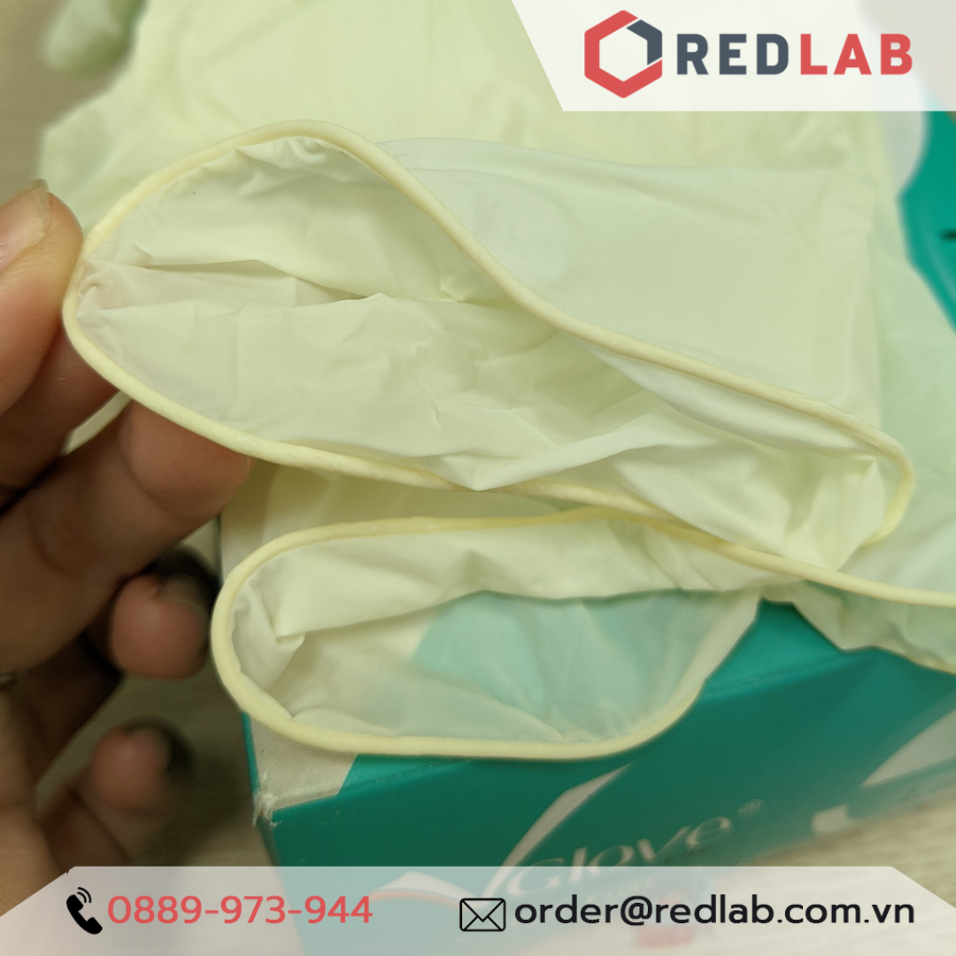 Găng tay y tế có bột vglove, bao tay cao su y tế size m, l , có vat