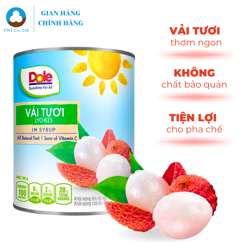Vải tươi đóng lon thương hiệu Dole 565g