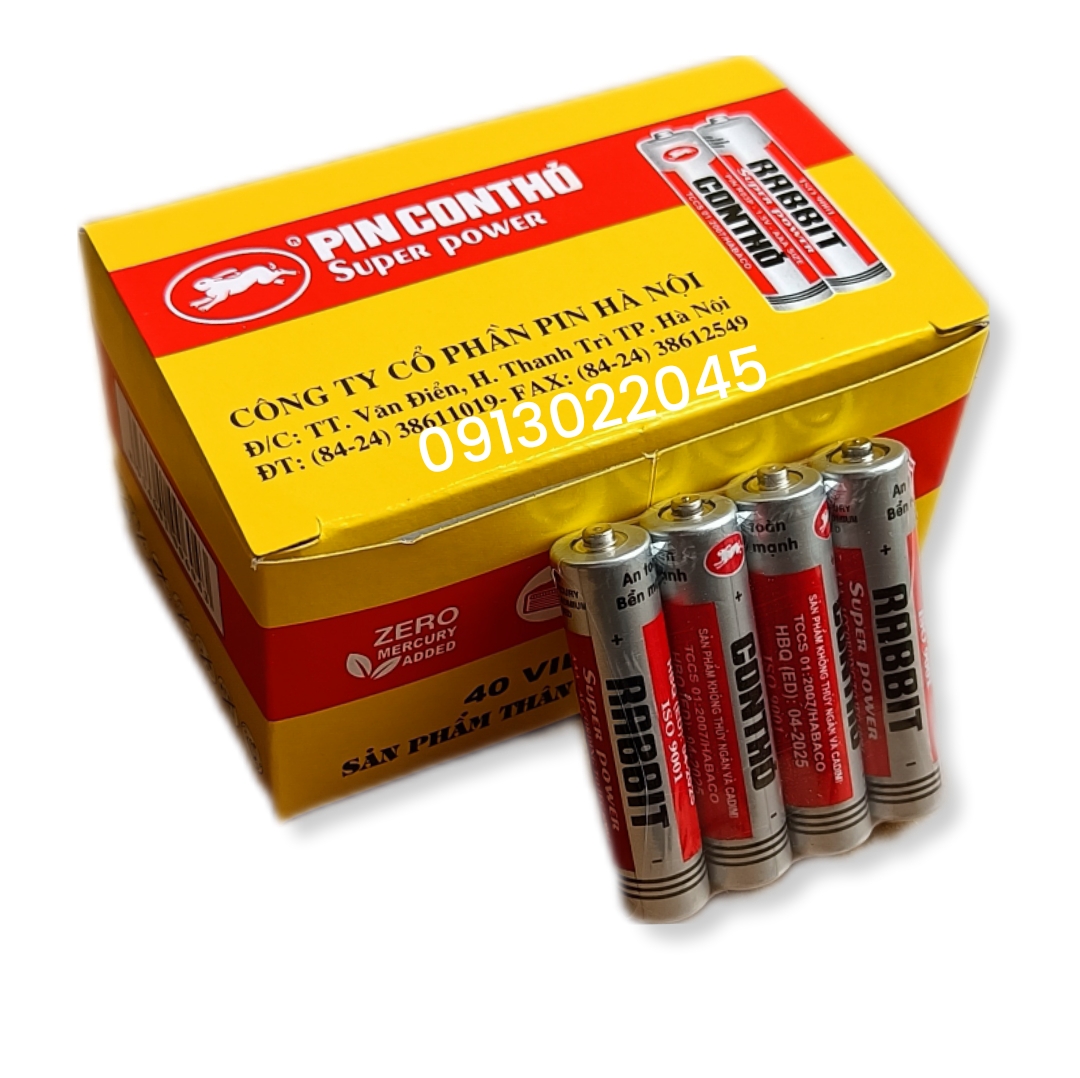 Pin Con thỏ AAA và AA 40 - 20 viên (Pin AA to hơn AAA)