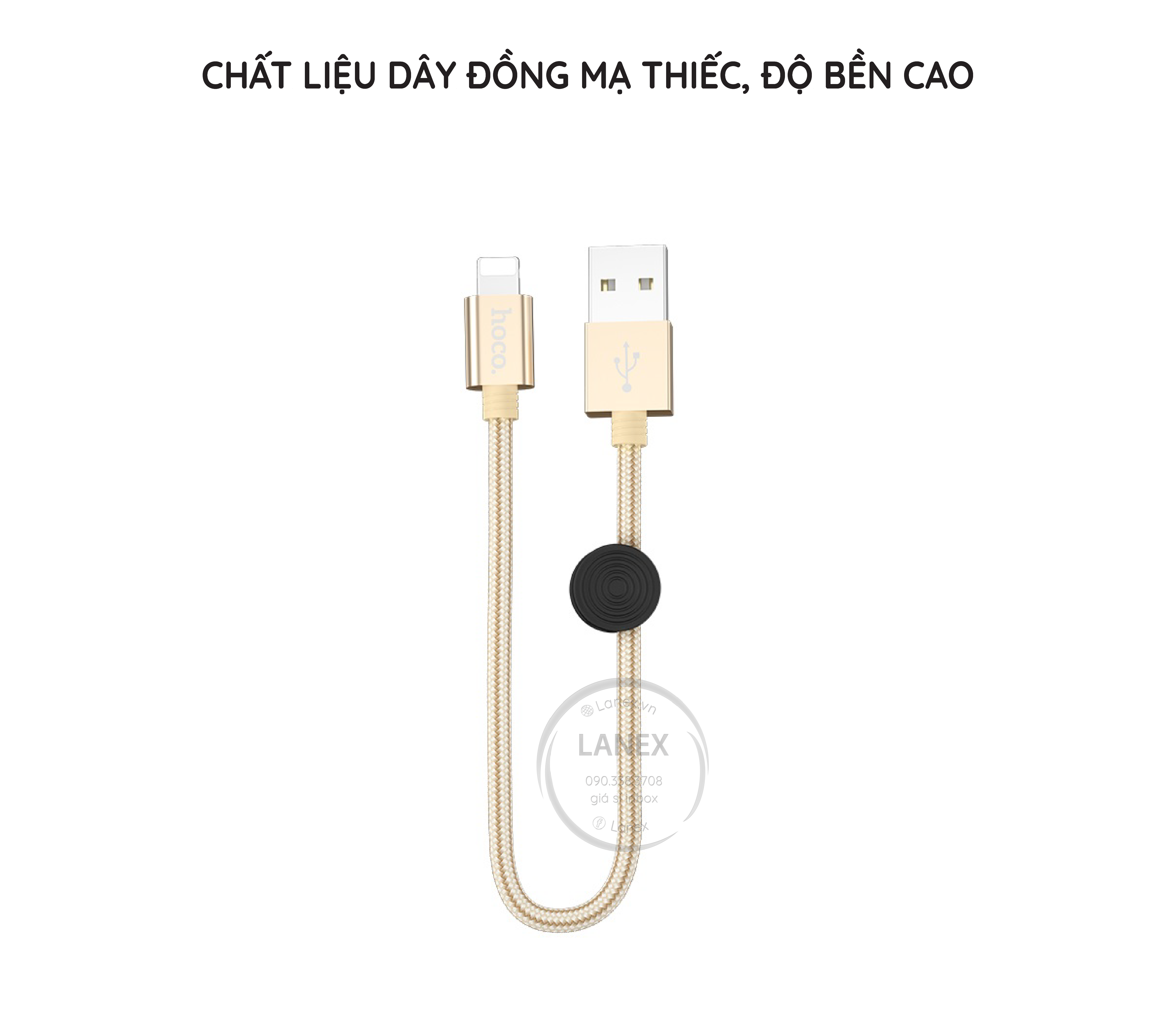 Cáp Sạc Nhanh Hoco X35 Dây Dù Lightning 2.4a Dài 0.25m
