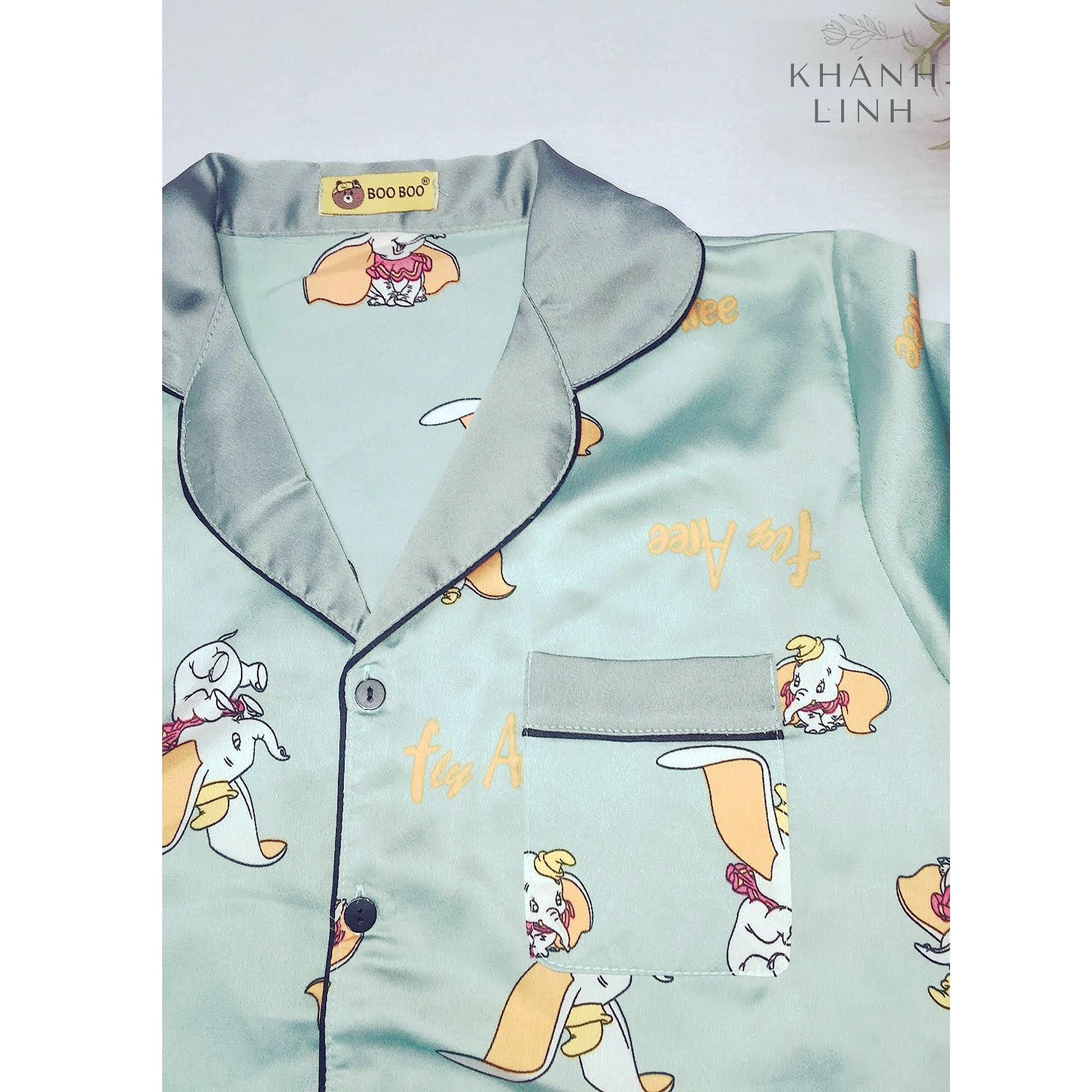 Bô đồ pizama nữ đùi lụa hình dễ thương