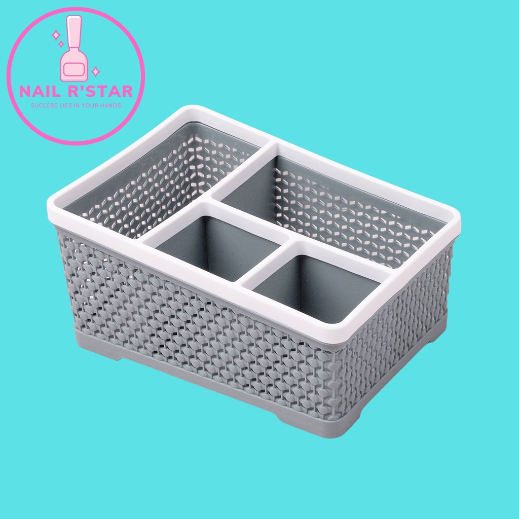 Giỏ nhựa 4 ngăn đa năng - giỏ nhựa đựng đồ nail, mi 3 màu tiện lợi nail r’star