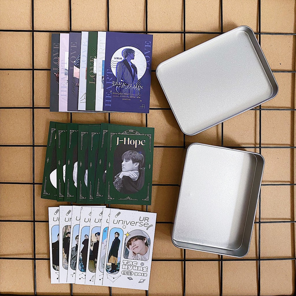 Set 21 card BTS hộp thiếc 7 thành viên Jin Jimin Suga Jungkook V Jhope RM KAS - KPOP ALL STARS