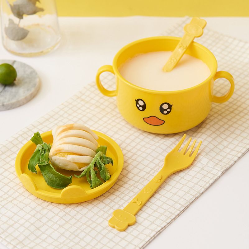 Bộ Khay Ăn Dặm Cho Bé Lúa Mạch Cao Cấp Hình Con Gà (6 món)