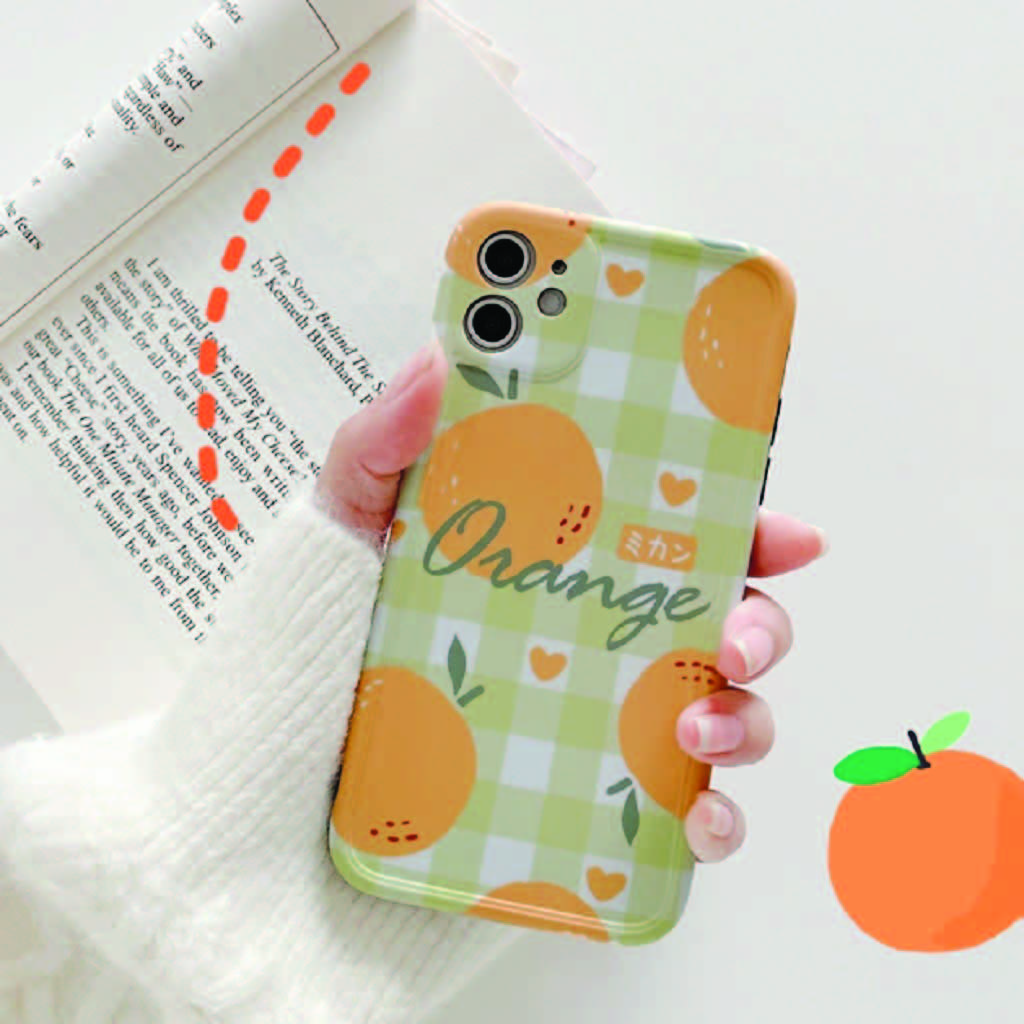 Ốp Lưng Iphone ⚡ Ốp Lưng Điện Thoại Iphone Cam Dâu Kẻ Caro ⚡ Full Các Dòng Iphone