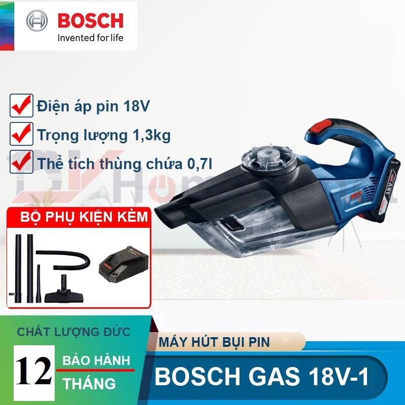 Máy hút bụi dùng pin 18V Bosch GAS 18 V-1 ( 1 pin 18V 3.0Ah, 1 sạc)