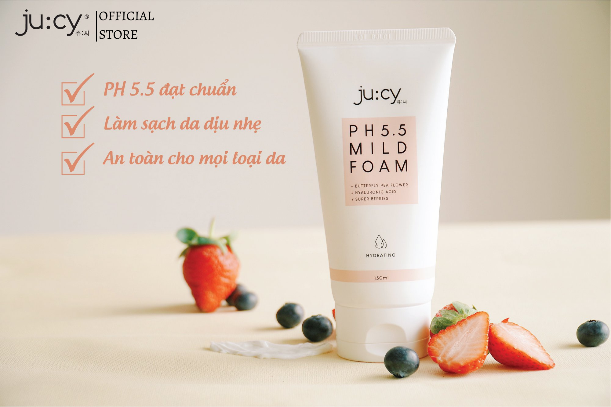 Sữa rửa mặt Ju:cy pH5.5 Mild Foam
