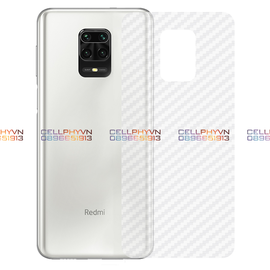 Miếng dán lưng cacbon Dành Cho  Xiaomi Redmi Note 9S / Note 9 Pro / Note 9 Pro Max