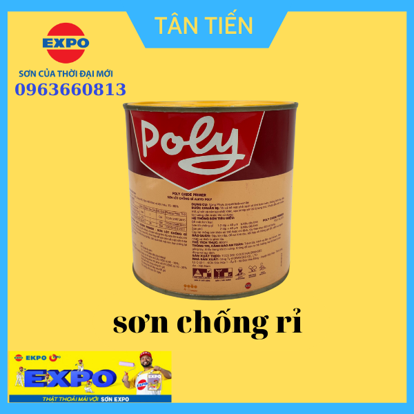 Sơn Lót Chống Rỉ Sét Xám-Đỏ Poly 1KG