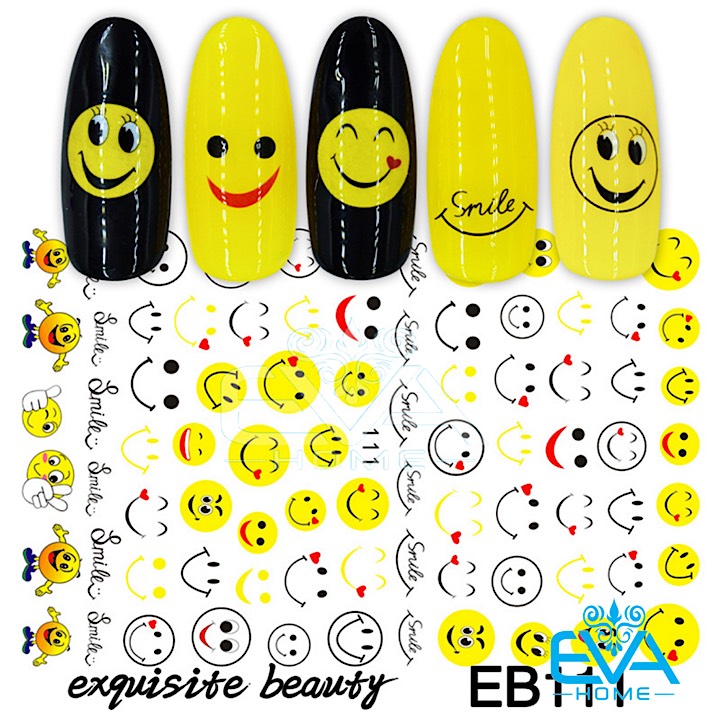 [HCM]Decal Dán Móng Tay 3D Nail Sticker Hoạ Tiết Icon Mặt Cười EB111