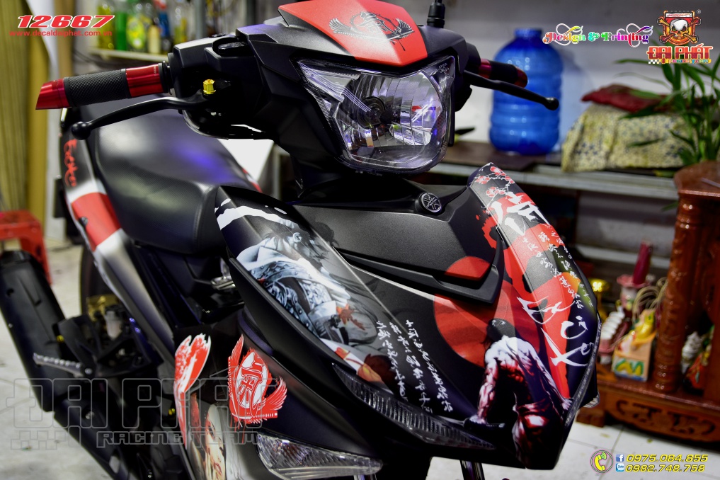 Tem Trùm Exciter 150 Samurai Đỏ Đen Nhám - E-12667