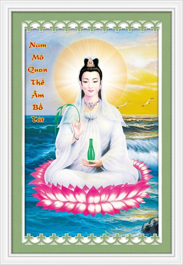 Tranh thêu PHẬT QUAN ÂM 29x40cm chưa thêu 3d 88962