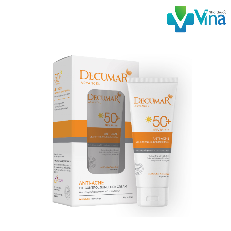 [HCM]Kem Chống Nắng Decumar Advanced Sunblock 50gr, Giành Cho Da Mụn Hoàn Toàn Mới