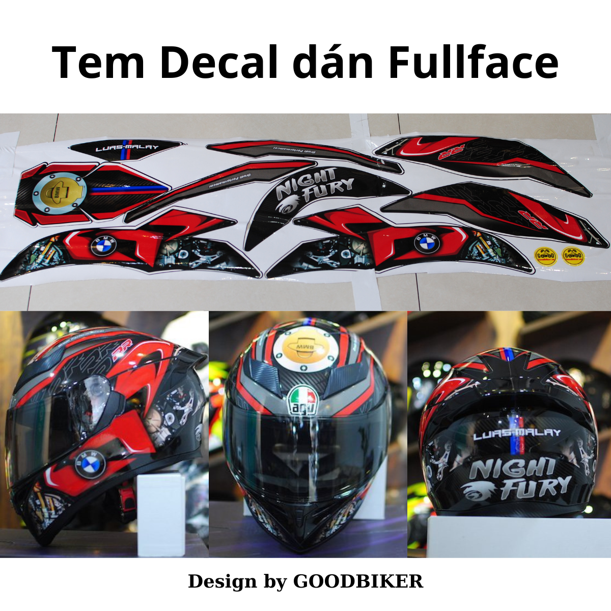 BMW full face decal sticker