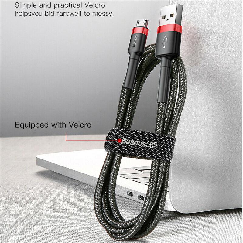 Cáp sạc nhanh Baseus Cafule Micro USB 1M cho Smartphone Android Samsung/ Xiaomi/ Oppo/ Asus/ Huawei (2.4A, Quick charge 3.0)
