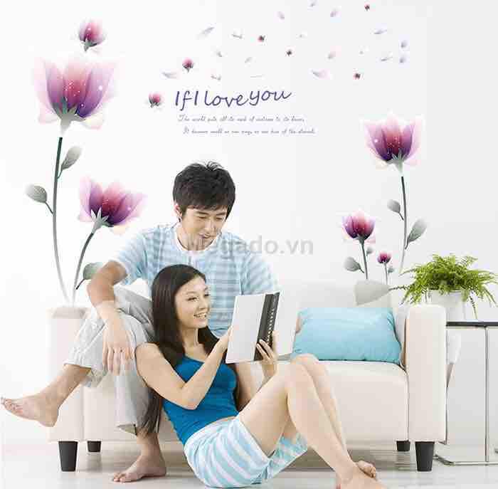 Decal tranh dán tường hoa cánh mỏng