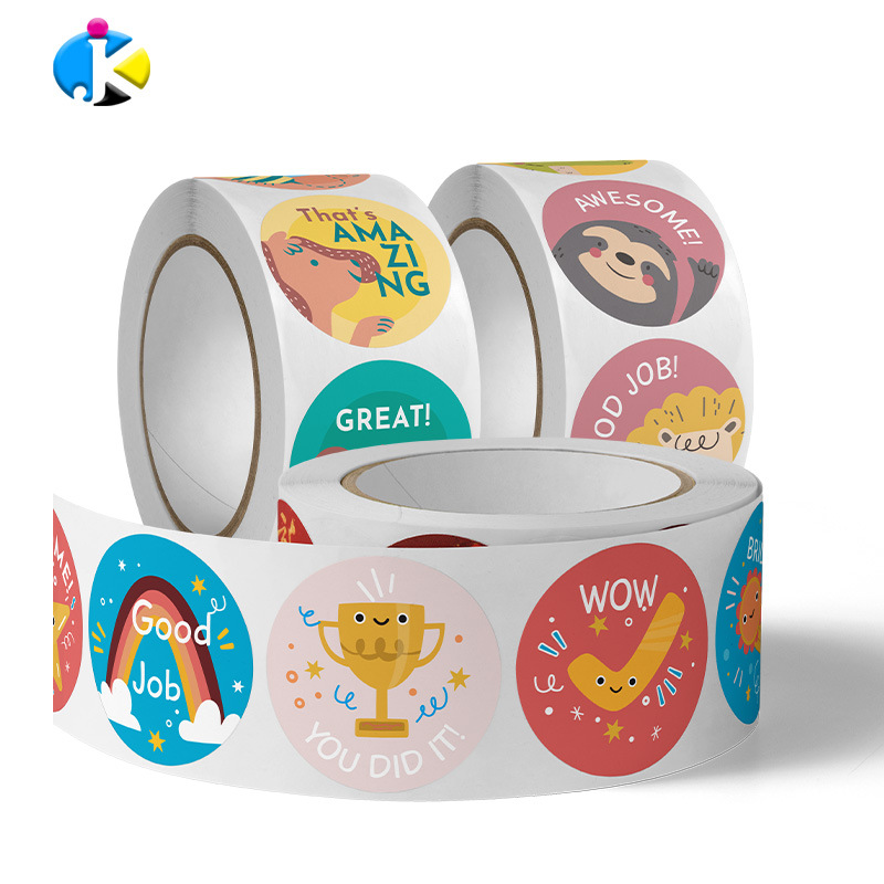 Cuộn 500 tem Sticker Khen thưởng Hình thú dễ thương cho bé - 2.5cm