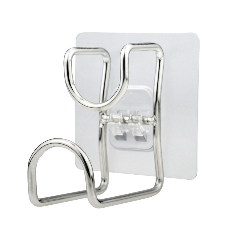 Móc treo thau chậu nhà tắm, dụng cụ phòng bếp dán tường bằng inox không cần khoan đục