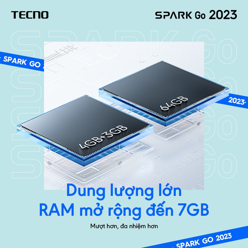 Điện thoại Tecno SPARK GO 2023 4GB/64GB - Helio A22 | 5000 mAh | 6,6" HD+| Cảm ứng vân tay