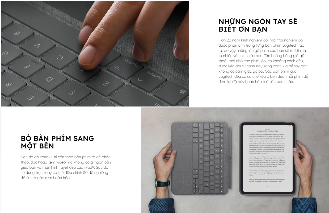Logitech keyboard leather cover combo touch iPad 7 / iPad 8 / iPad 9-with mouse pad, detachable keyboard, 4 modes