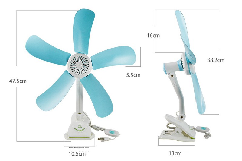 Quạt kẹp bàn 5 cánh hình lá