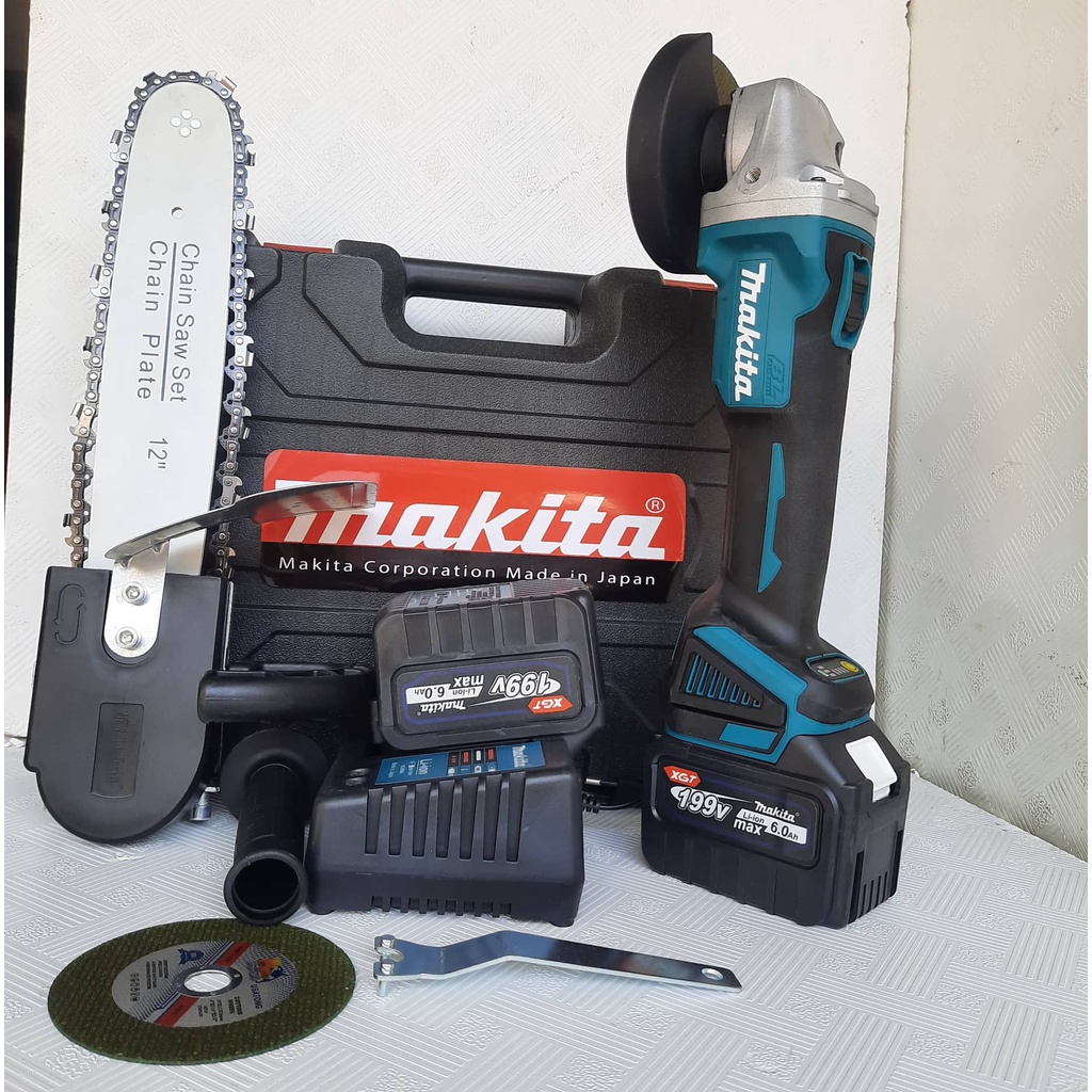 Máy mài pin MAKITA 199v pin khủng 15 cell, động cơ không chổi than, tặng kèm lam sích