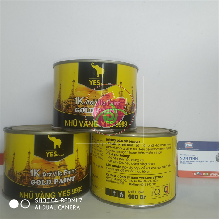 Sơn nhũ vàng 1k yes 9999 400g , 800g