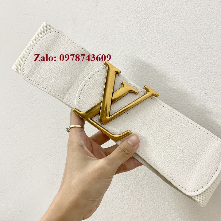 Đai váy nịt đầm L TRẮNG sang trọng 7.5cm