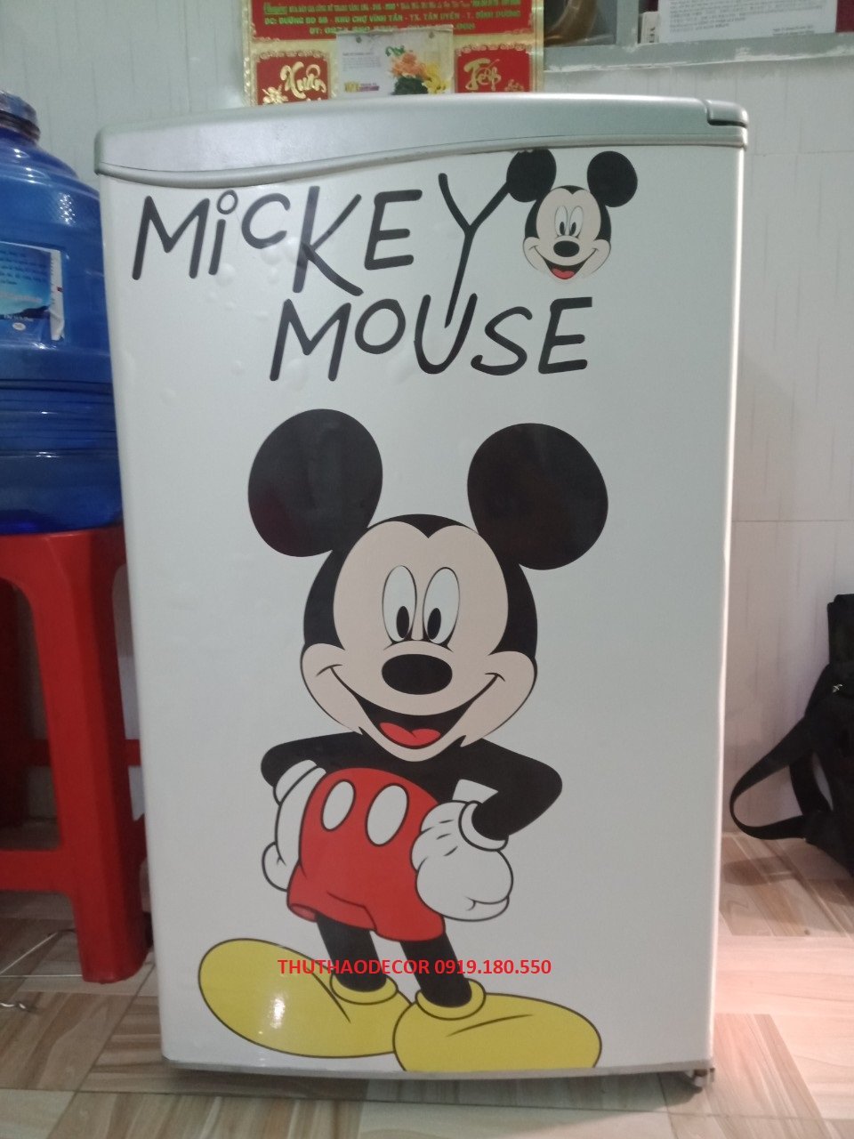 Decal Dán Tủ Lạnh MICKEY Trắng, MICKEY MOUSE - THUTHAODECOR