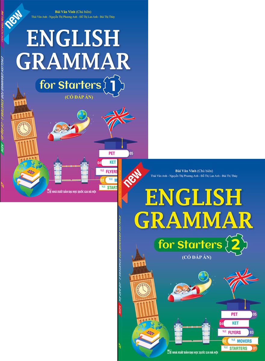 Sách - Combo English Grammar For Starters 1 + 2 (Có Đáp Án - Bộ 2 Cuốn) - MT - Newshop