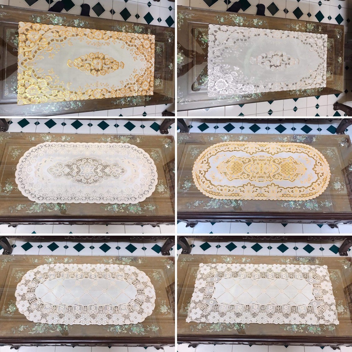 [SIÊU RẺ] Khăn trải bàn Ren Hoa 40x80cm - HÀNG ĐẸP