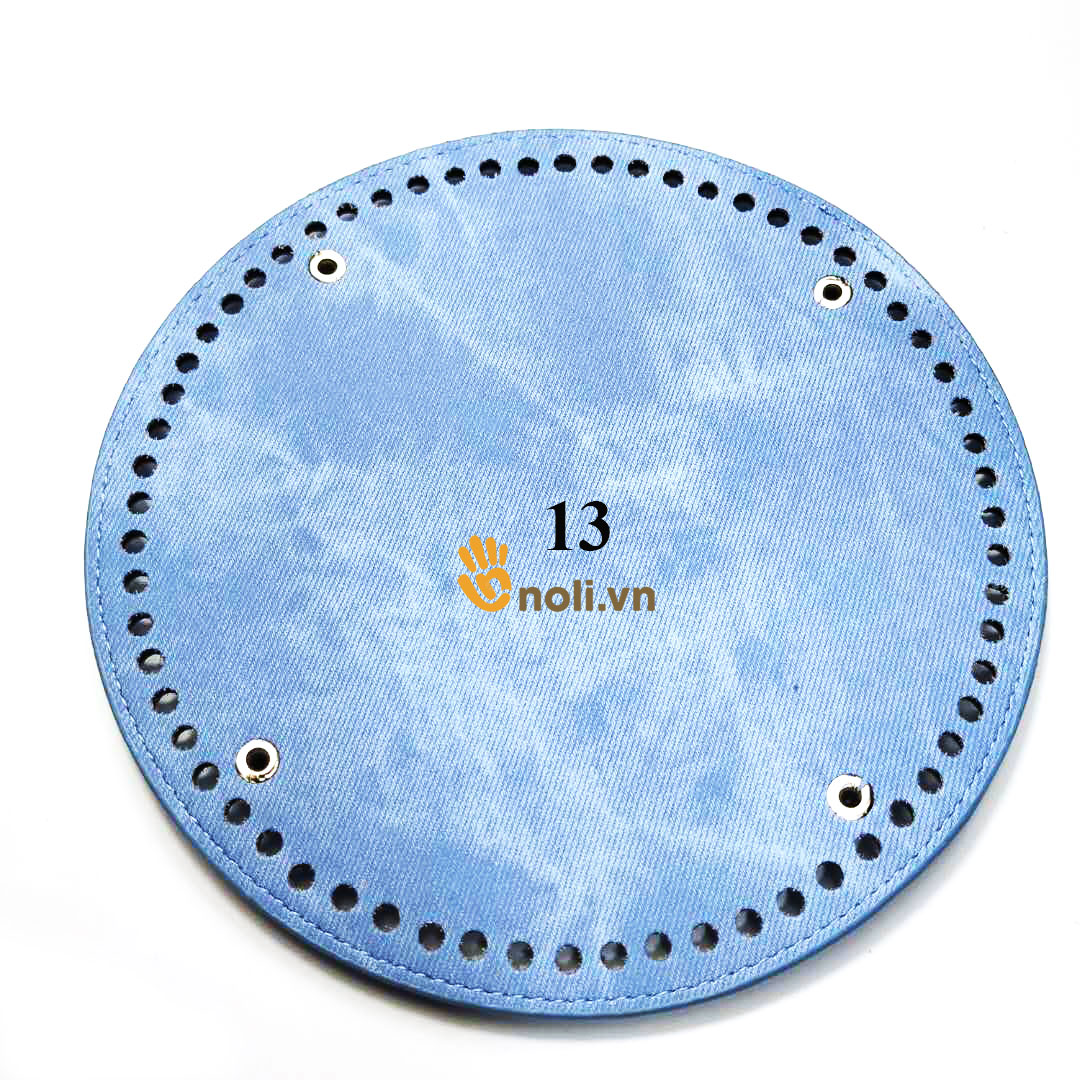 Đế túi tròn da PU đục lỗ sẵn 19x19 cm
