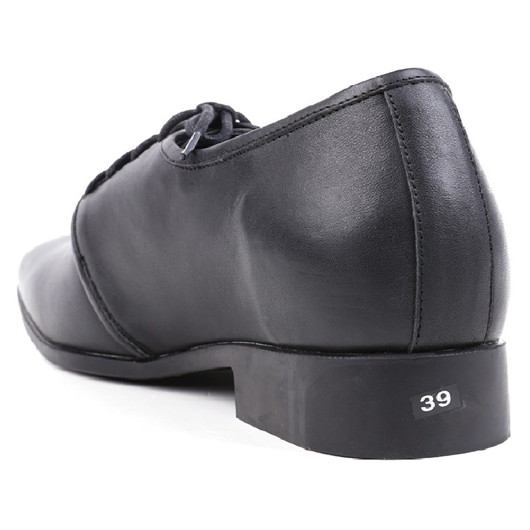 Giày tăng chiều cao da bò màu đen HK7722