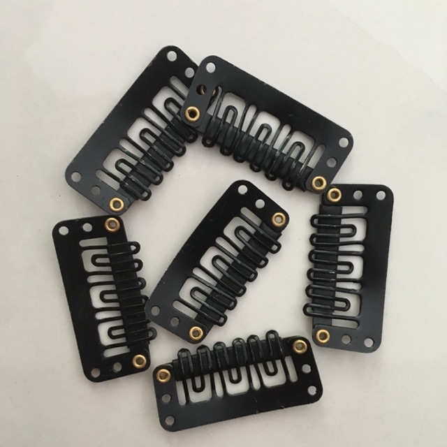 Set 5 Kẹp Phím Bấm Cố Định Tóc Giả Màu Đen