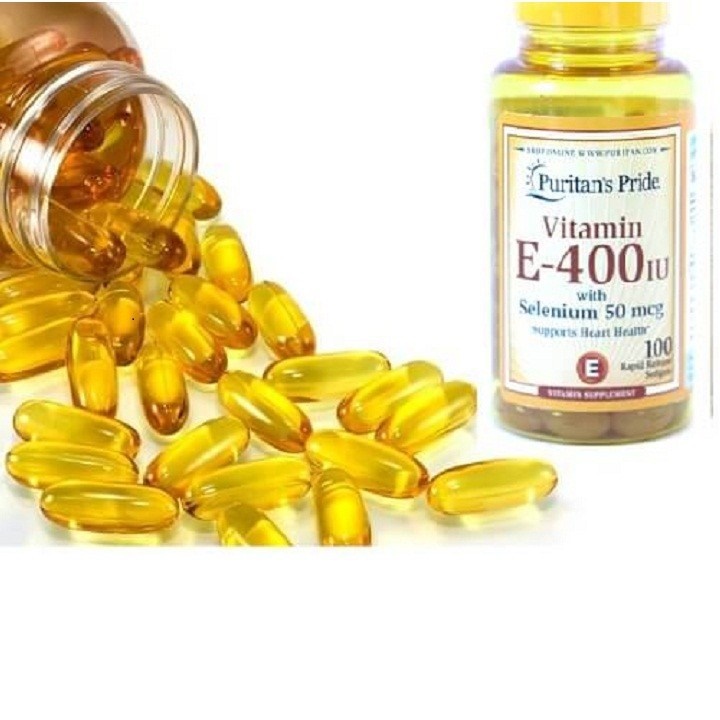 Viên uống đẹp da Vitamin E 400 IU Puritan's Pride ngăn ngừa loãn hoá , bảo vệ da giúp da luôn mềm mại - hộp 100 viên - HÀNG CTY NHẬP KHẨU MỸ