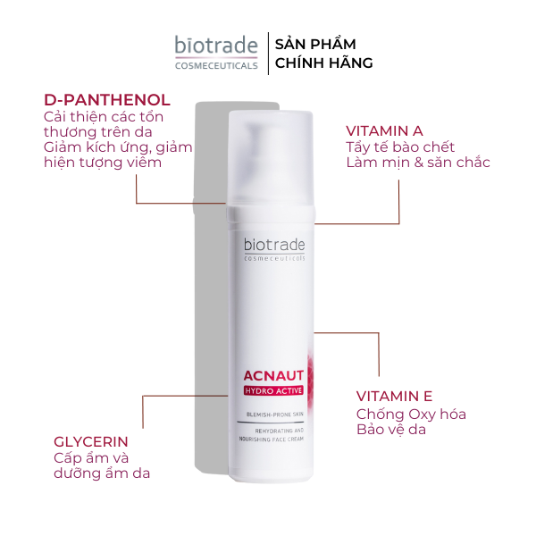 Kem Dưỡng Ẩm Biotrade Acnaut Hydro Active Cream 60ml