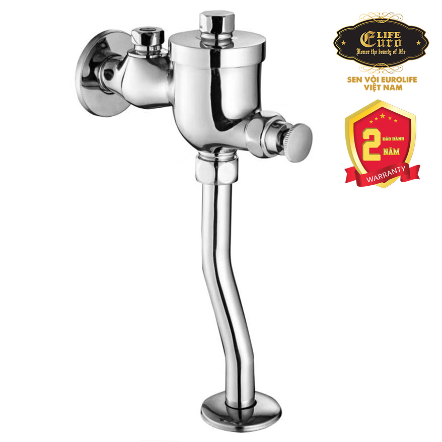 Vòi nhấn xả tiểu nam Đồng mạ Chrome Eurolife EL-XT130 (Trắng bạc)