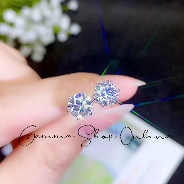 Bông tai hột xoàn 6 chấu cẩn đá zircon cz giả kim cương hàng chất lượng tốt phụ kiện trang sức đẹp sang trọng top trend hàn quốc khuyến mãi đeo dự tiệc đám cưới - shop coala