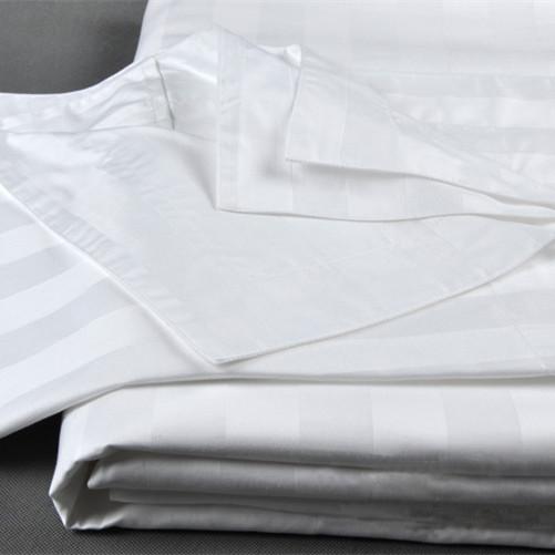 Khách Sạn 5 Sao Satin Vân Sọc 100% Cotton Vải Dệt Bằng Tơ Dệt Nổi Trắng Vân Sọc 80 100% Cotton Ga Giường Vải Cotton Ga Trải Giường Ga Bọc Đệm