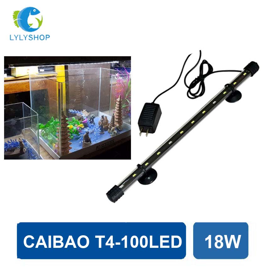 Đèn Led bể cá 1m - 1.2m CAIBAO T4-100LED công suất 18W, dài 98.5cm, chống nước , ánh sáng trắng đẹp cao cấp.